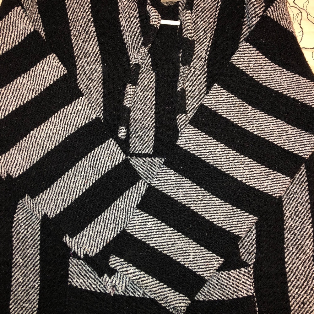 Striped Poncho Hoodie
